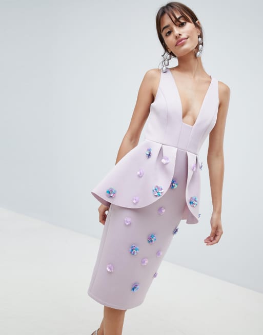 Asos pink scuba outlet dress