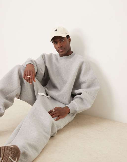 ASOS DESIGN scuba extreme oversized sweatshirt in gray heather