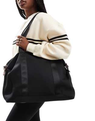 ASOS DESIGN scuba holdall weekend bag in black