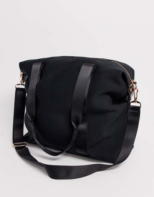 ASOS Scuba Backpack With Rose Gold Hardware in Black