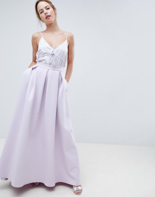 Asos design scuba scoop 2025 neck maxi prom dress