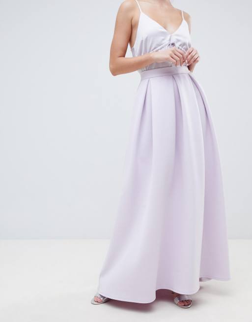 Asos design scuba scoop shop neck maxi prom dress