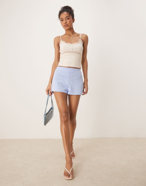 ASOS DESIGN scuba micro shorts in light blue
