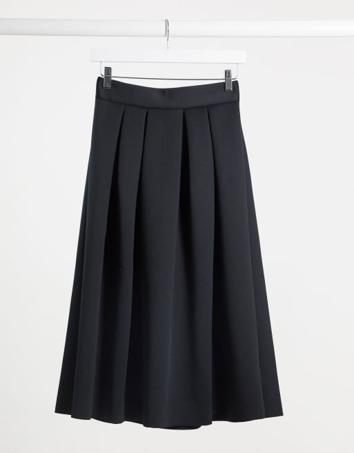 ASOS DESIGN scuba midi prom skirt in black | ASOS