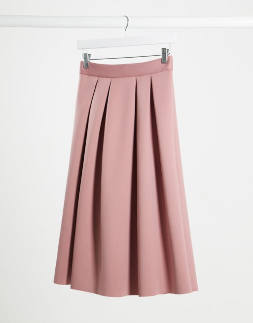 Asos pink outlet midi skirt