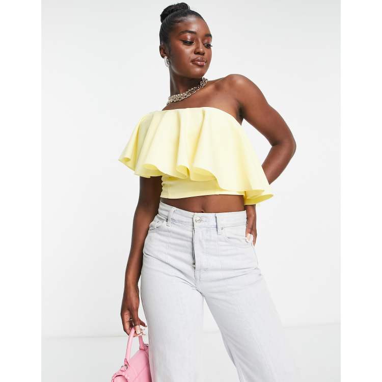 Yellow ruffle crop store top