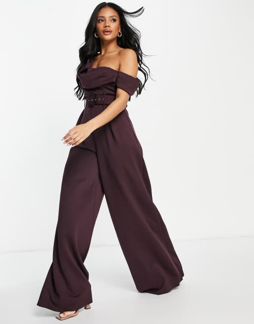 Asos burgundy hot sale jumpsuit