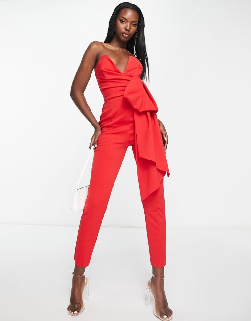 Wide cute jumpsuit with extravagant bow design – Ramialali