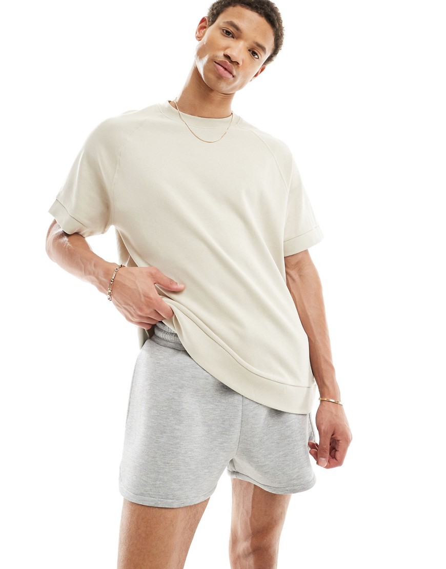 ASOS DESIGN scuba runner shorts in grey marl
