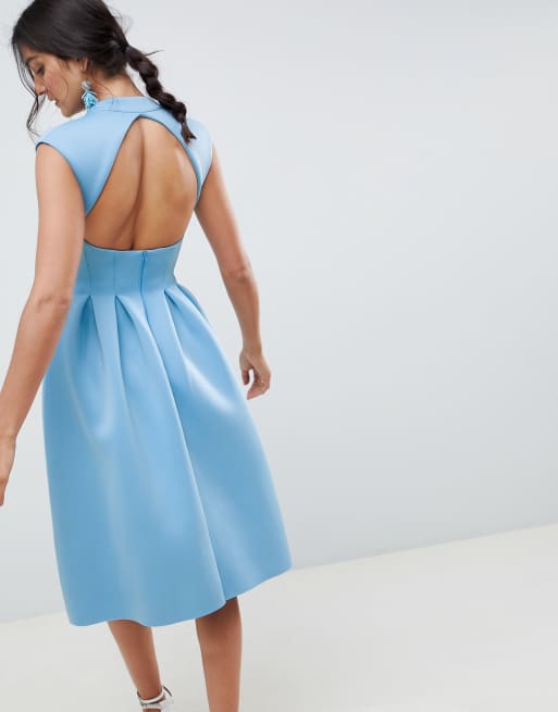 Asos design bow cheap back midi prom dress