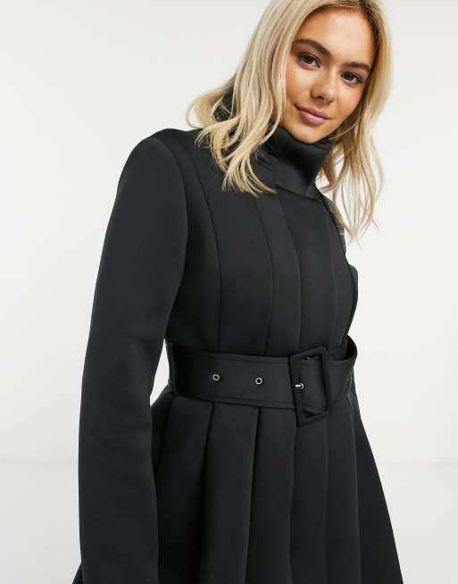 Skater Tailored Coat in Black