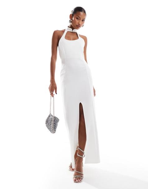 Asos white backless dress hotsell