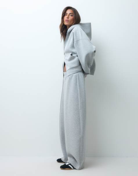 ASOS DESIGN scuba-style fabric co-ord in grey marl - view 1