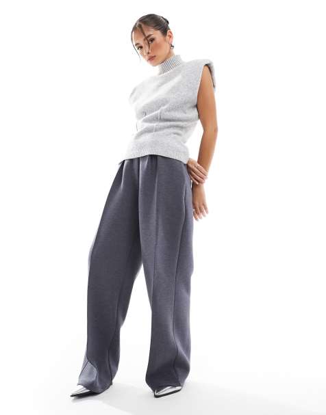 ASOS DESIGN scuba tailored pants in charcoal marl - view 1