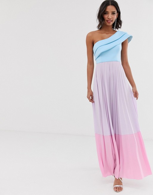 ASOS DESIGN scuba top colourblock maxi dress