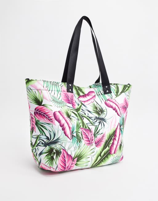 ASOS DESIGN scuba tote bag in palm print ASOS