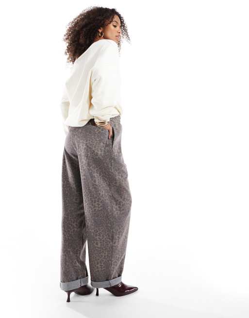 ASOS DESIGN scuba turnback pants in leopard - part of a set, 5 of 5