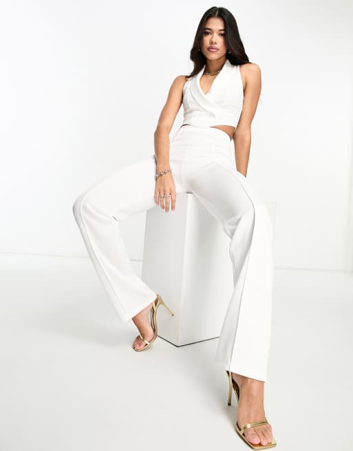 ASOS DESIGN scuba vest top in ivory - part of a set 