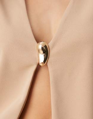 Asos Design Scuba Vest With Gold Tone Trim Closure