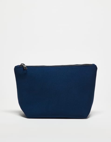 ASOS DESIGN scuba wash bag in navy - view 1