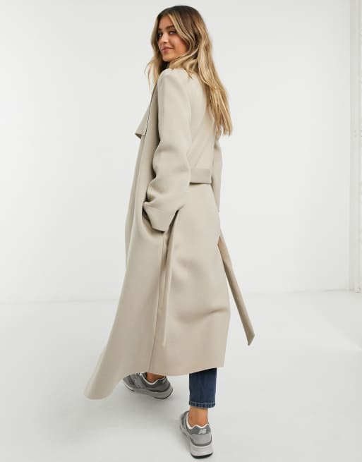 ASOS DESIGN Scuba waterfall skater coat in mink