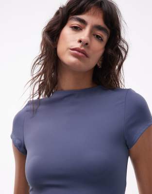 Asos Design Sculpt Baby Tee In Blue