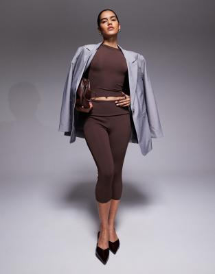 Asos Design Sculpt Baby Tee In Brown