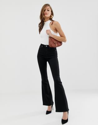 black bell flare jeans