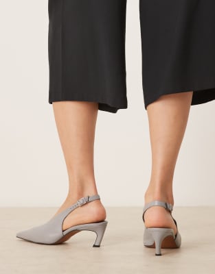 Asos Design Sculpt Premium Slingback Mid Heel Shoes