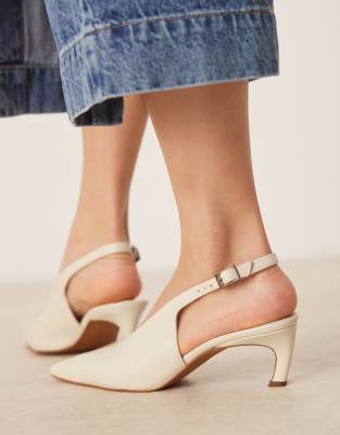 ASOS DESIGN SCULPT PREMIUM SLINGBACK MID HEEL SHOES 