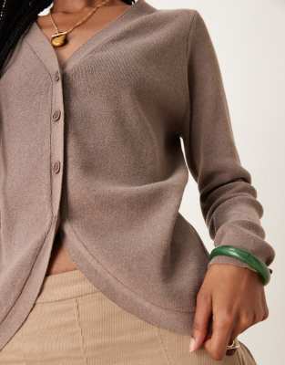 ASOS DESIGN SCULPTED CURVED HEM CARDIGAN