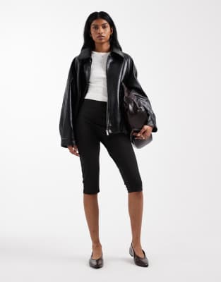 Asos Design Sculpting Capri Leggings In Black