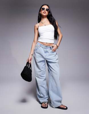 Asos Design Sculpting Cropped Cami Top In White