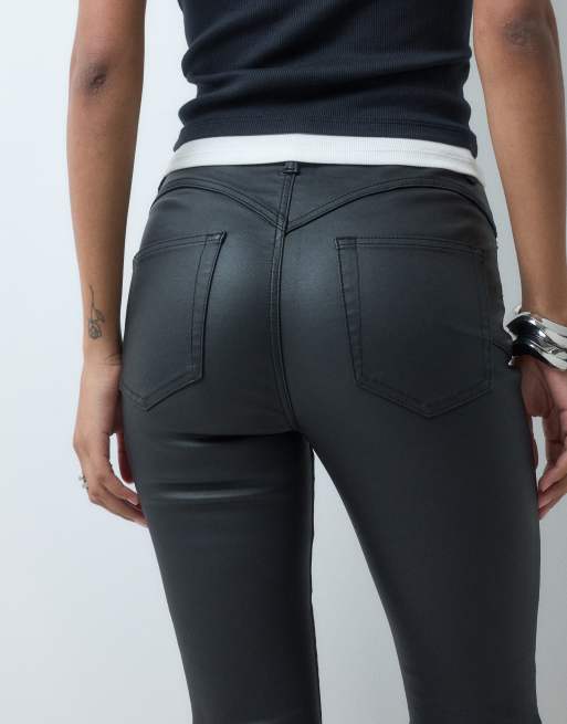 ASOS DESIGN - Sculpting flare jeans met superstretch in zwart met coating, 5 van 5