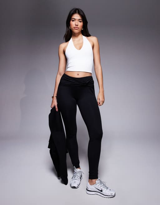 ASOS DESIGN sculpting halter neck crop top in white, 3 of 4