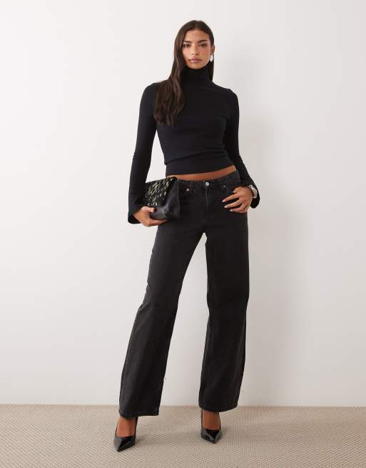 ASOS DESIGN sculpting  long sleeve high neck top in black, 3 of 4