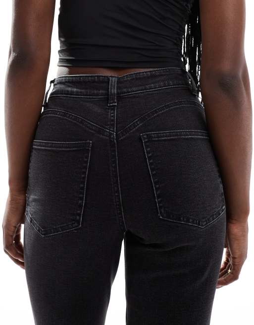 ASOS DESIGN sculpting slim fit comfort mom jean in washed black