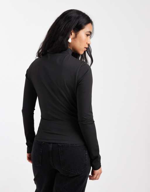 ASOS DESIGN - Sculpting top met lange mouwen en boothals in zwart , 3 van 4