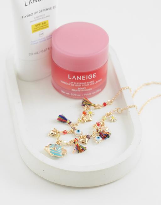 ASOS DESIGN sea-life charm necklace with beaded and tassle details in multi, 2 of 4