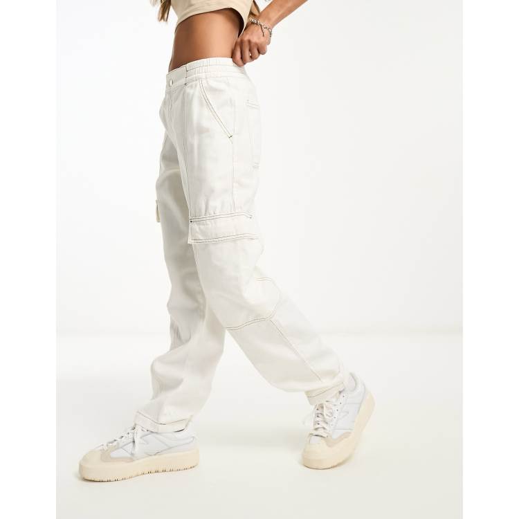 ASOS DESIGN combat cargo pants in ecru