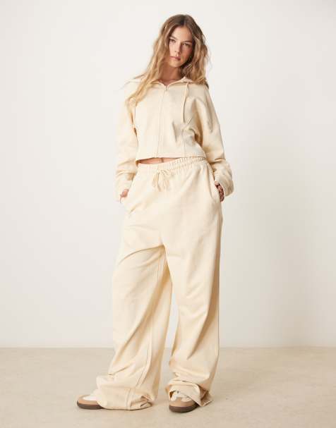 ASOS DESIGN seam detail co-ord  zip through hoodie and jogger in buttermilk yellow - view 1