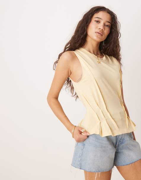 ASOS DESIGN seam detail corset vest in buttermilk - view 1