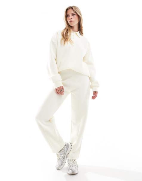 ASOS DESIGN seam detail jogger in buttermilk - view 1