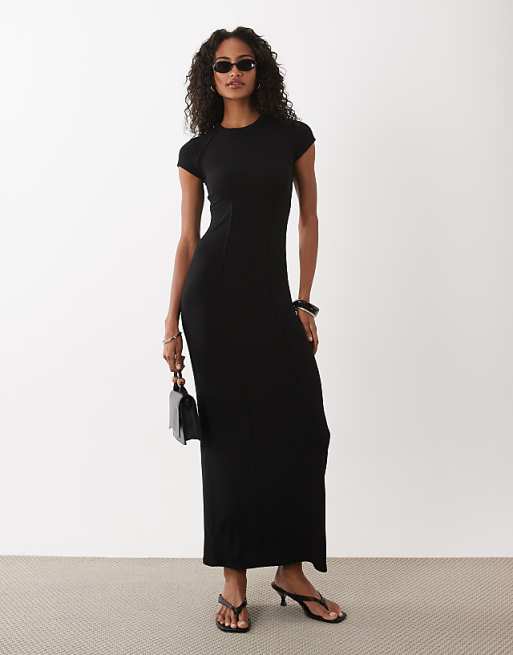 asos black dress Dresses and a stylish wrap ASOS DESIGN seam detail short