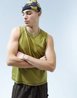 ASOS DESIGN ASOS DESIGN seam detail tank in khaki-Green