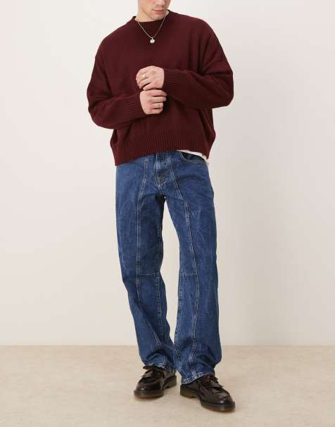 ASOS DESIGN seamed baggy jeans in indigo - view 1
