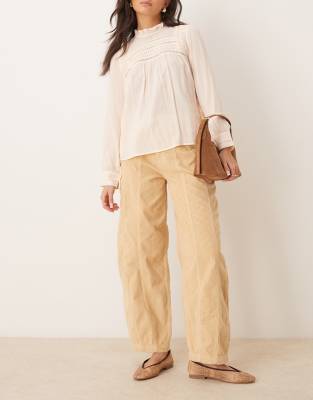 ASOS DESIGN ASOS DESIGN seamed cinch jean in brown corduroy-Neutral