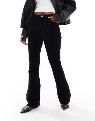 Asos Design Seamed Flare Pants In Black