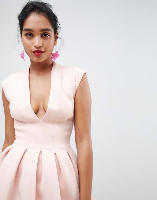 ASOS DESIGN  seamed open back mini prom dress, 3 of 4