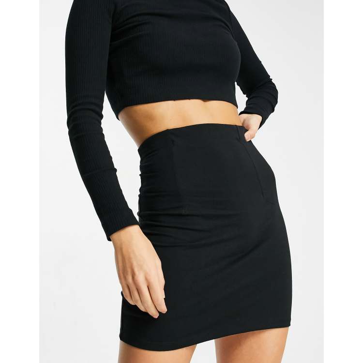 Long black shop bodycon skirt